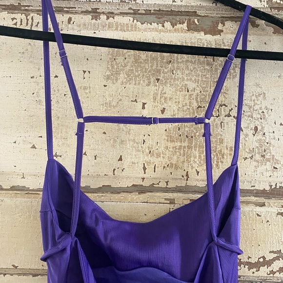 Purple satin slip dress NWT Sz M - Picture 5 of 7